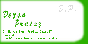 dezso preisz business card